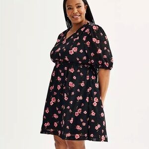 Draper James RSVP Floral Black Dress